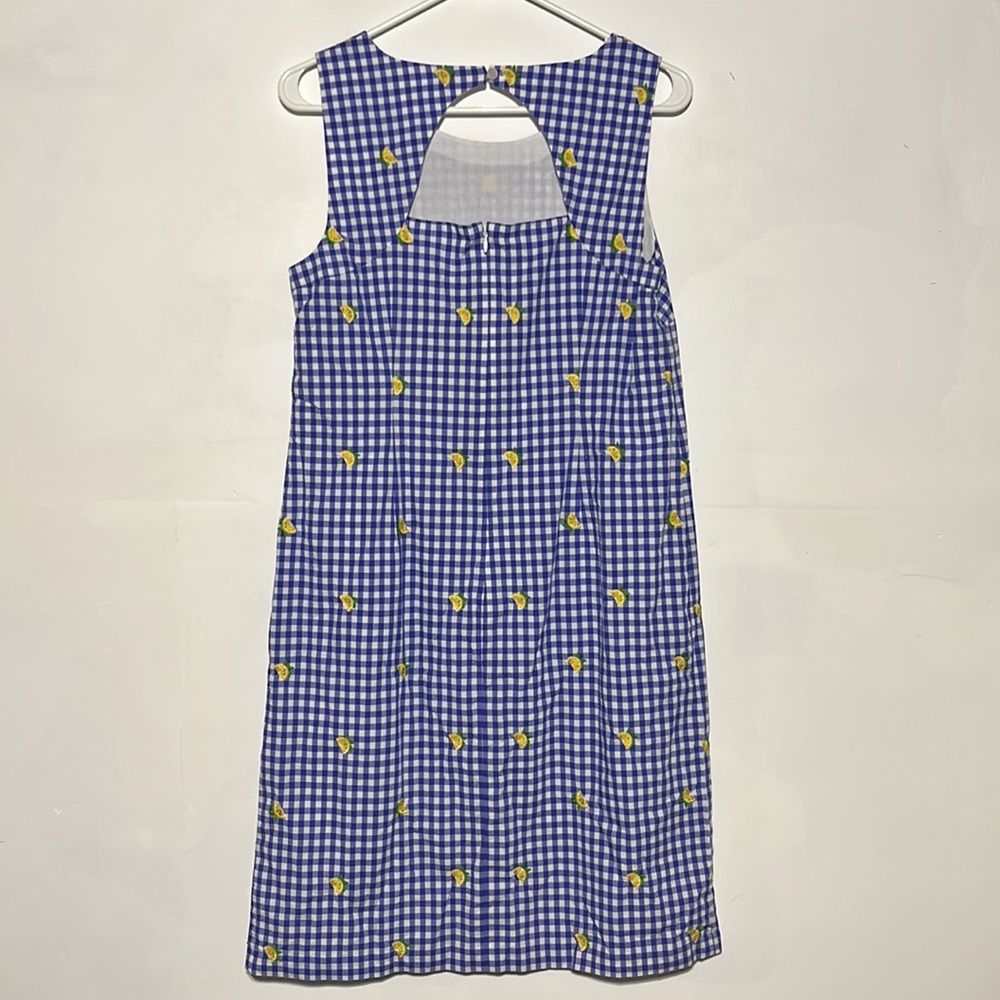 Talbots Lemons & Gingham Shift Dress Size 8 - Picture 9 of 11